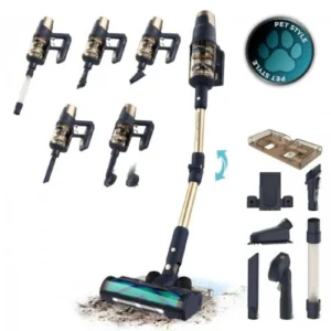 Cecotec Conga Rockstar 10500 Solar AquaPet Flex Aspirador Vertical 780W 100 Min Autonomia Dourado/Cinzento