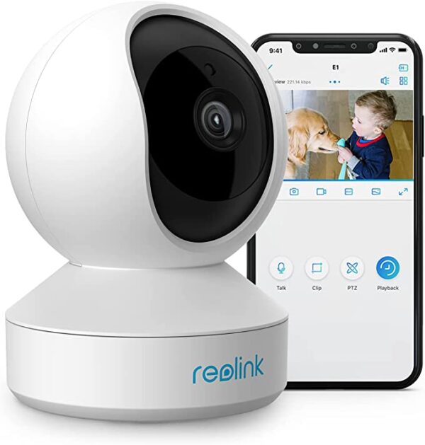 Reolink E1 Câmara de Segurança WiFi IP Exterior e Interior HD 355º Visão Noturna