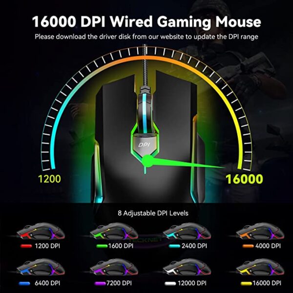 Tecknet Rato Gaming com cabo - Image 3