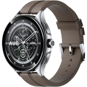 Xiaomi Watch 2 Pro Smartwatch de Caixa Prateada com Bracelete de Couro Castanha